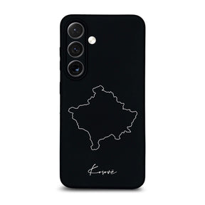 Kosovo Handyhülle für Samsung Galaxy S23 bis S26 – Rückseite mit Landkarte und Schriftzug