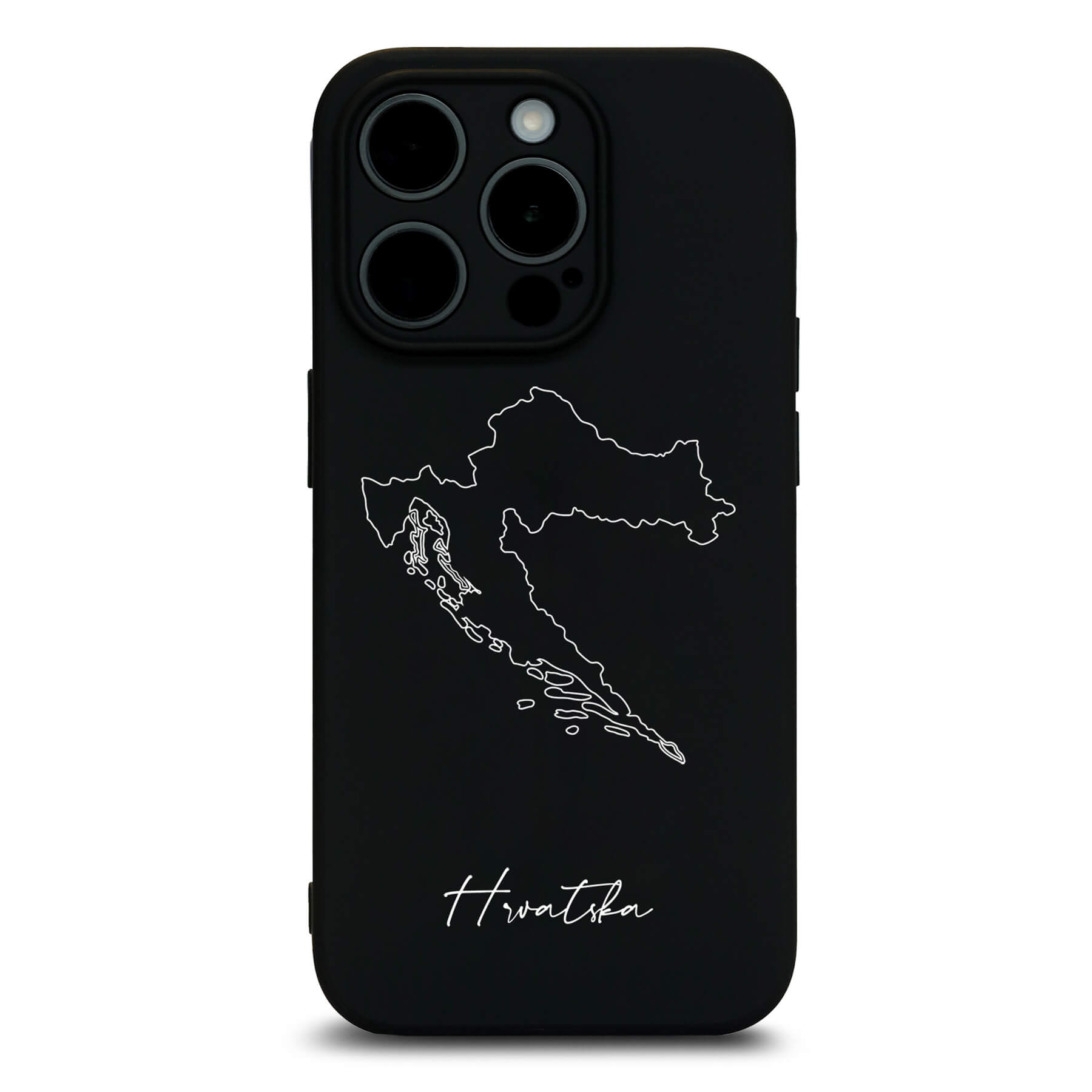 Kroatien Handyhülle für iPhone 13 bis 16 – Rückseite mit Landkarte und Schriftzug