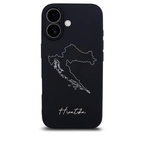 Kroatien Handyhülle für iPhone 17 – Rückseite mit Landkarte und Schriftzug
