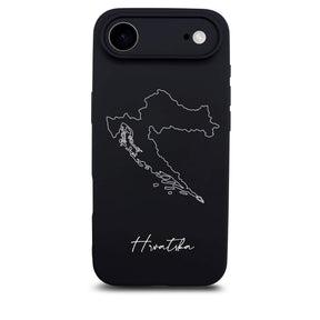 Kroatien Handyhülle für iPhone 17 Air – Rückseite mit Landkarte und Schriftzug