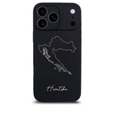 Kroatien Handyhülle für iPhone 17 Pro – Rückseite mit Landkarte und Schriftzug