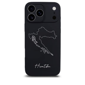 Kroatien Handyhülle für iPhone 17 Pro – Rückseite mit Landkarte und Schriftzug
