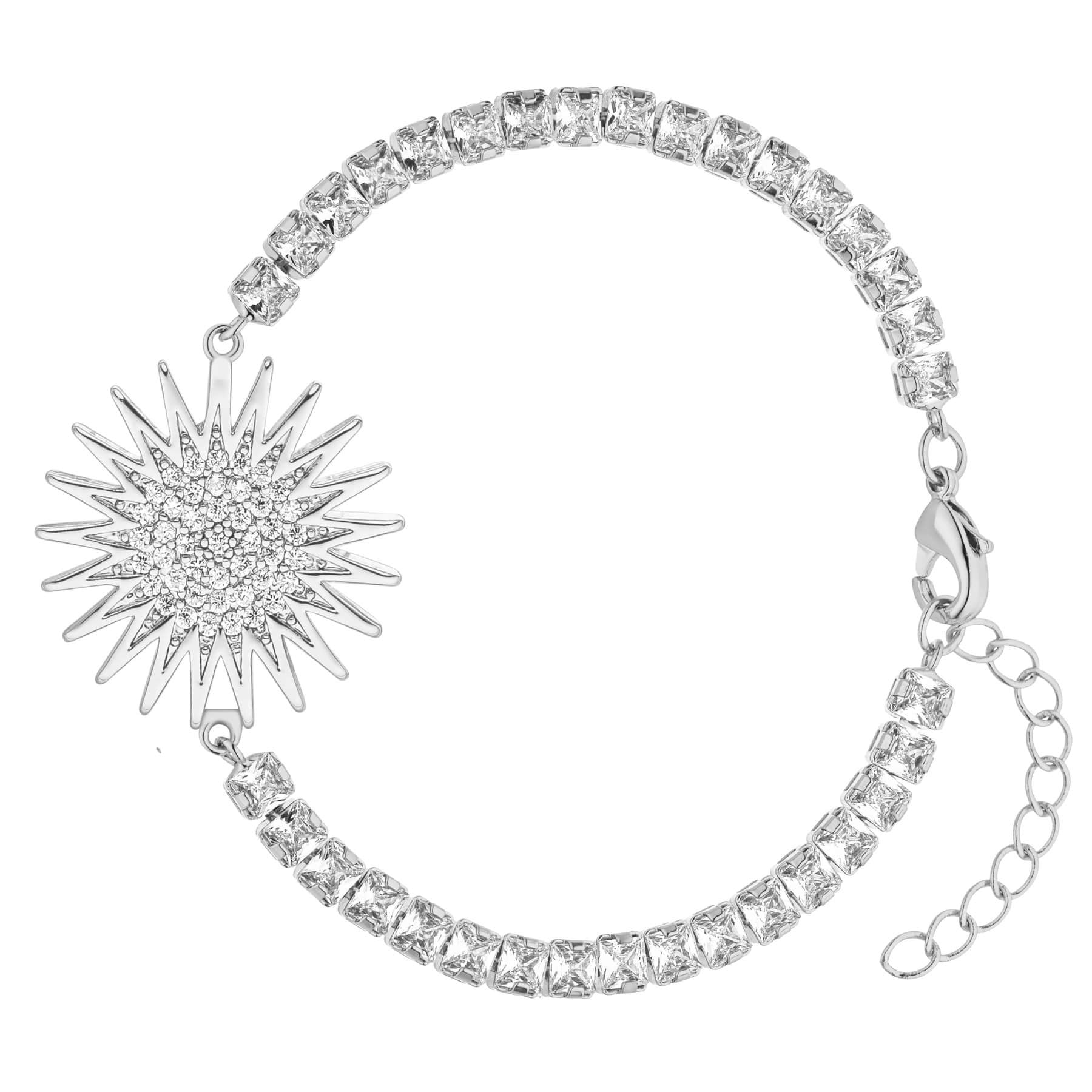 Kurdistan Wappen Armband Damen Silber Edelstahl – Roj Sonne