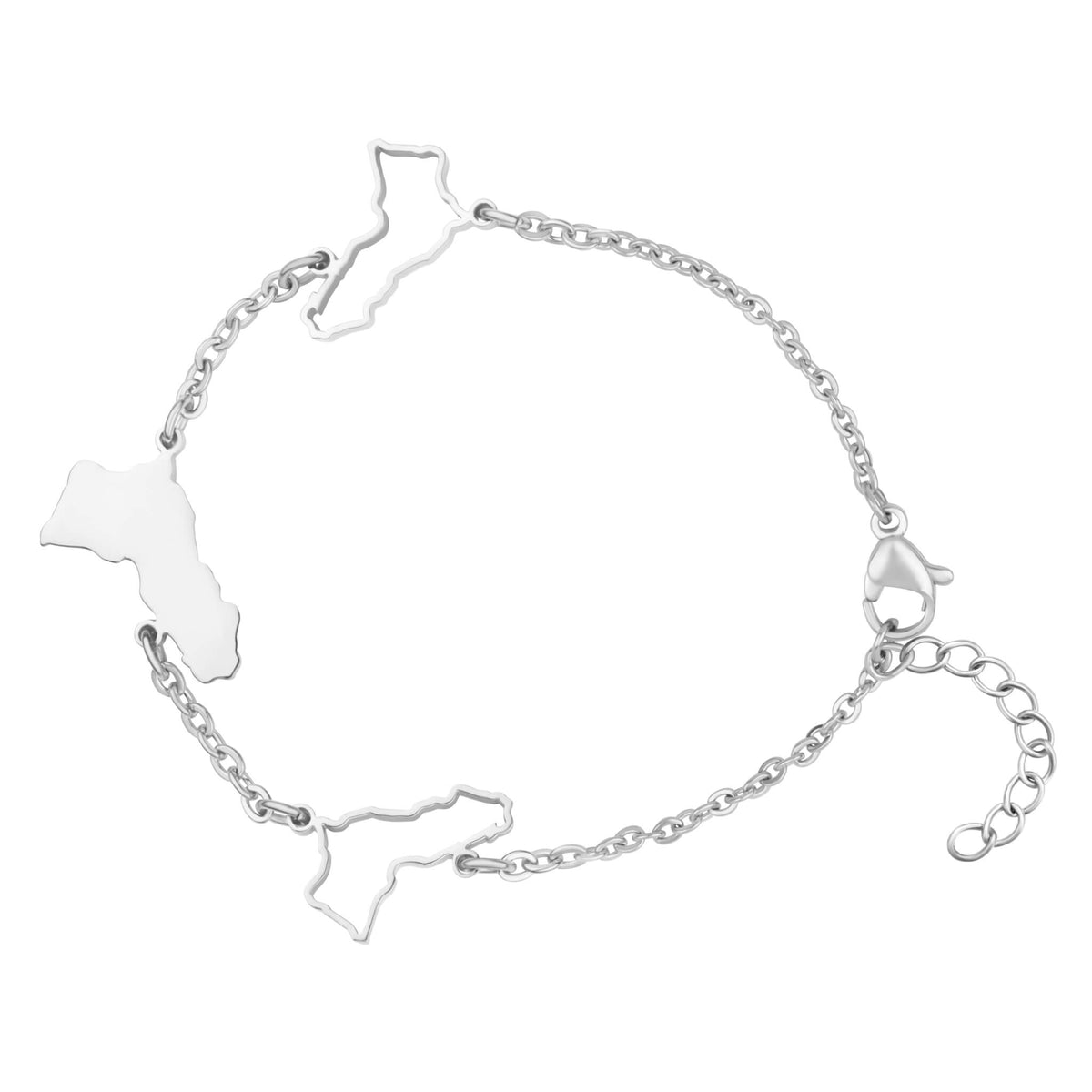 Kurdistan Silhouette Landkarten Armband Silber wasserfest | d'origine