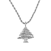 Libanon Wappen Kette Herren Silber Edelstahl – Zeder