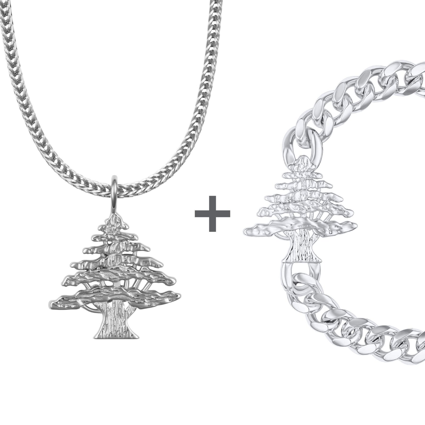 Libanon Zeder Wappen Schmuck Set Herren Edelstahl | d'origine