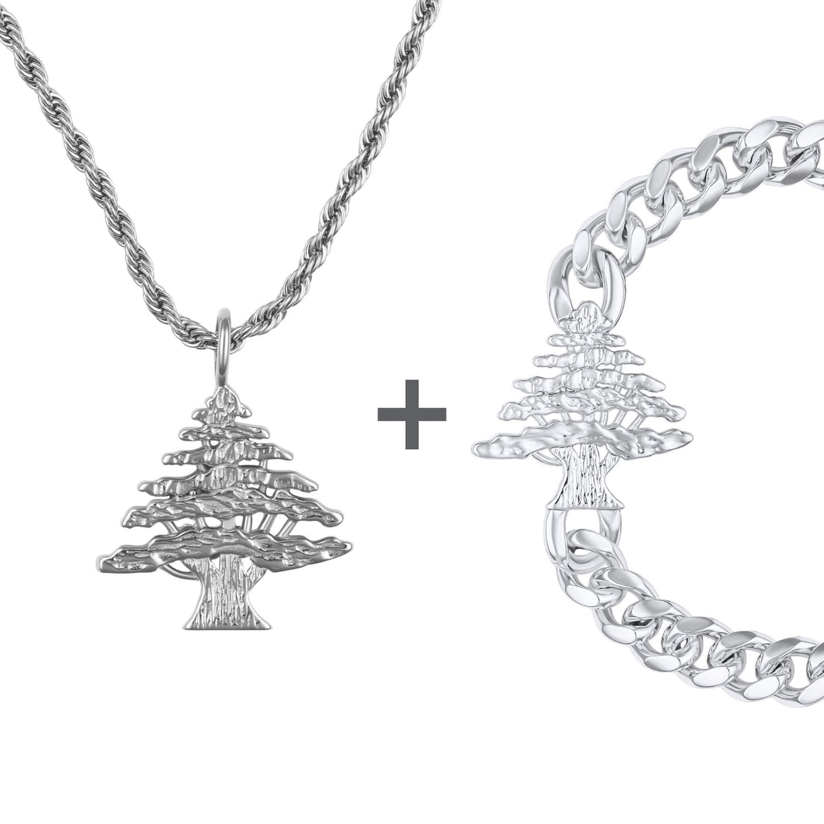 Libanon Zeder Wappen Schmuck Set Herren Edelstahl | d'origine