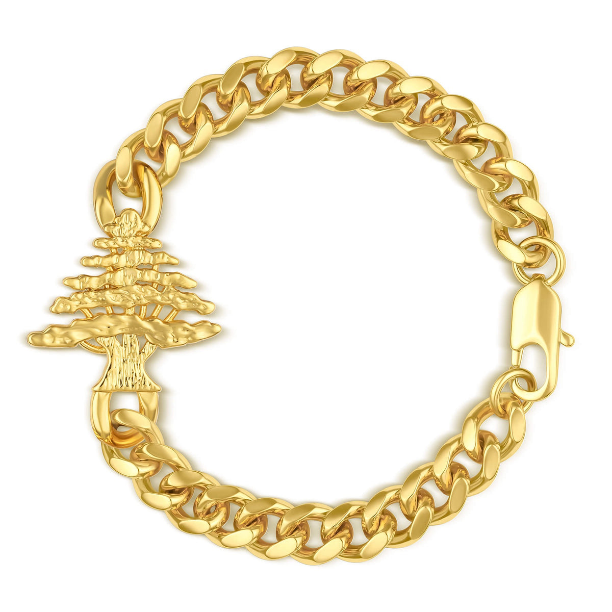 Libanon Wappen Armband Herren 18K Gold – Zeder