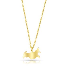 Russland Silhouette Landkarten Kette Herren Gold vergoldet | d'origine