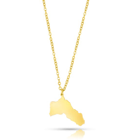 Kurdistan Landkarten Kette Damen 18K Gold | d'origine