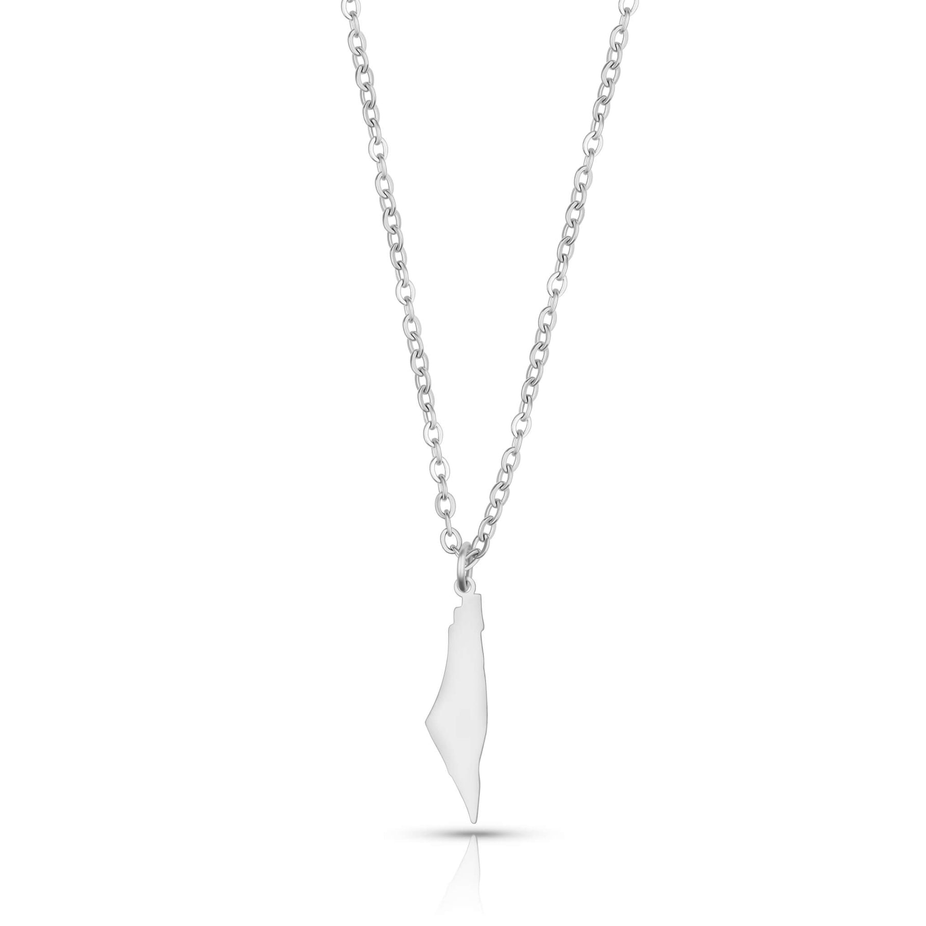 Palestine Silhouette Map Necklace Women Silver Waterproof | d'origine