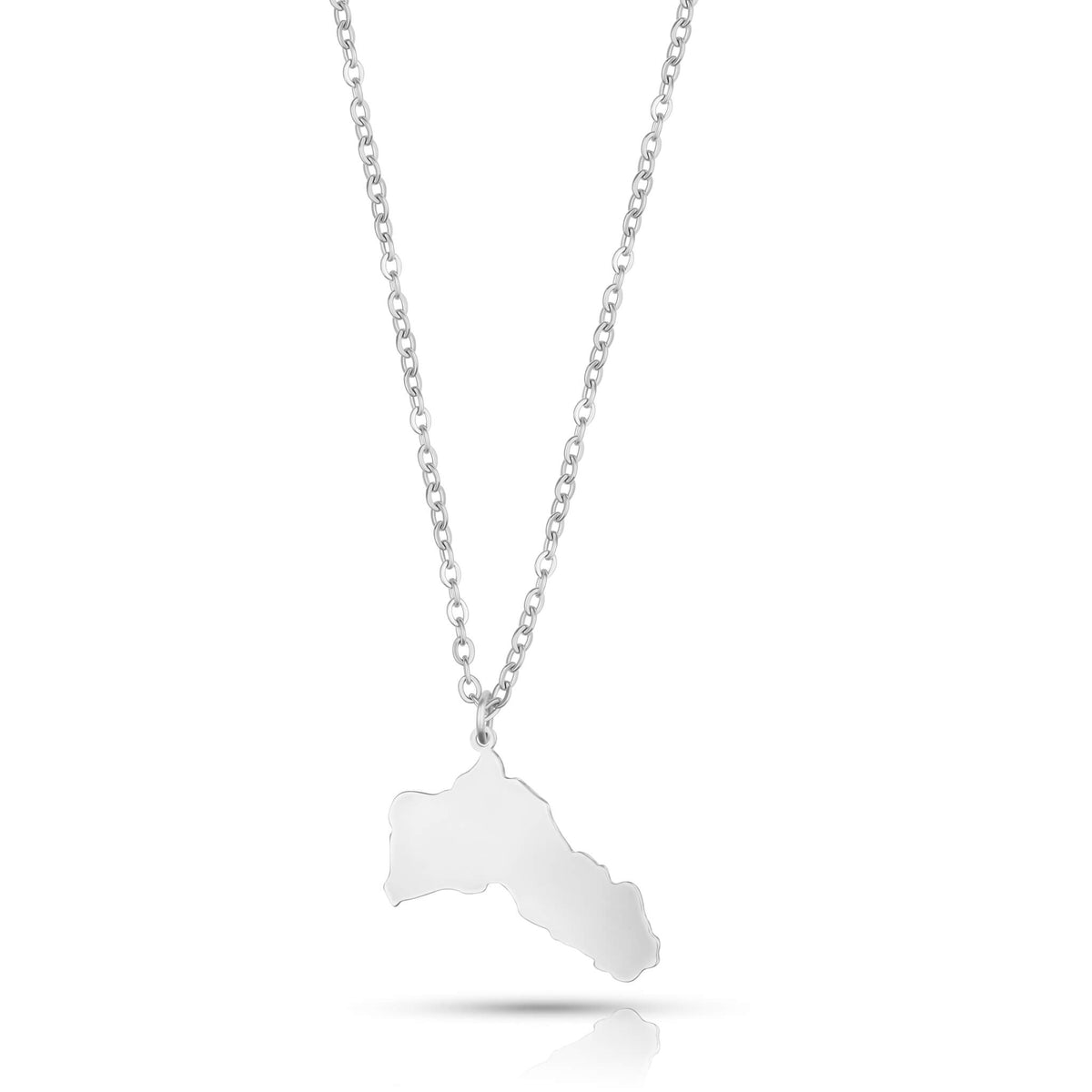 Kurdistan Silhouette Landkarten Kette Damen Silber wasserfest | d'origine
