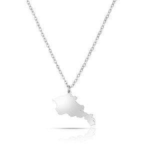 Armenien Silhouette Landkarten Kette Damen Silber wasserfest | d'origine