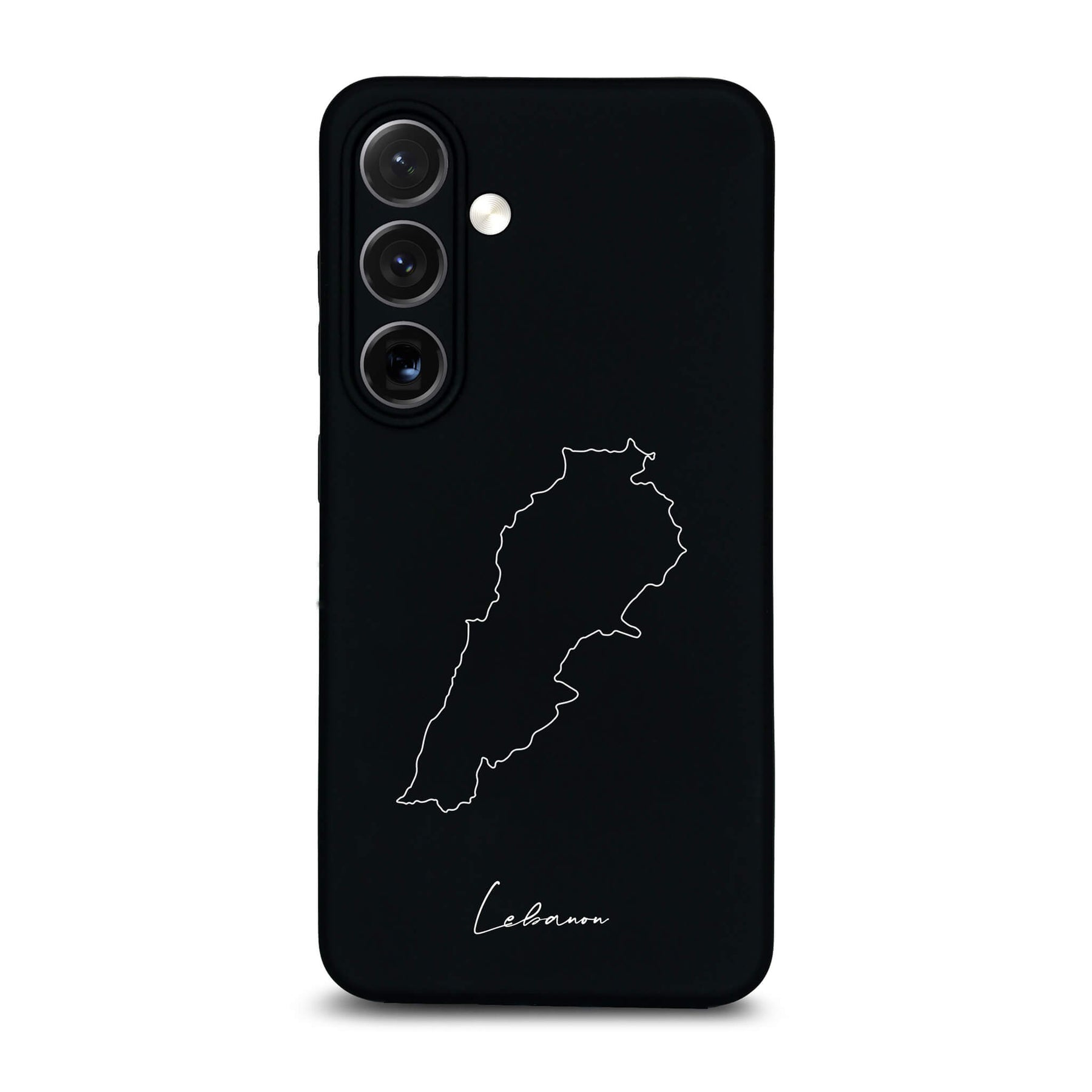 Libanon Handyhülle für Samsung Galaxy S23 bis S26 – Rückseite mit Landkarte und Schriftzug