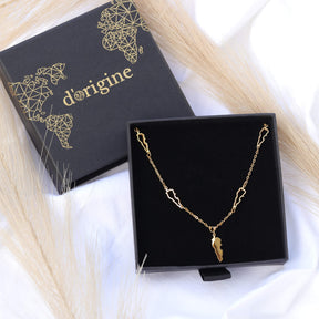 Libanon 5-Anhänger Kette Damen 18K Gold – Landkarte