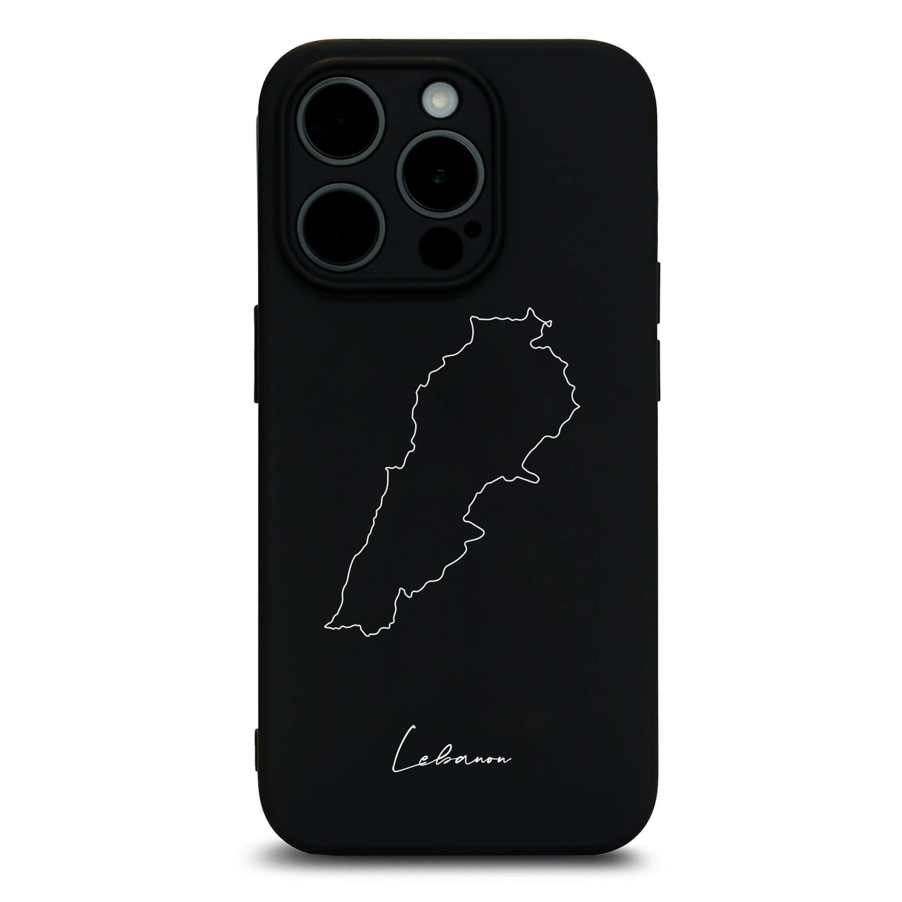 Libanon Handyhülle für iPhone 13 bis 16 – Rückseite mit Landkarte und Schriftzug