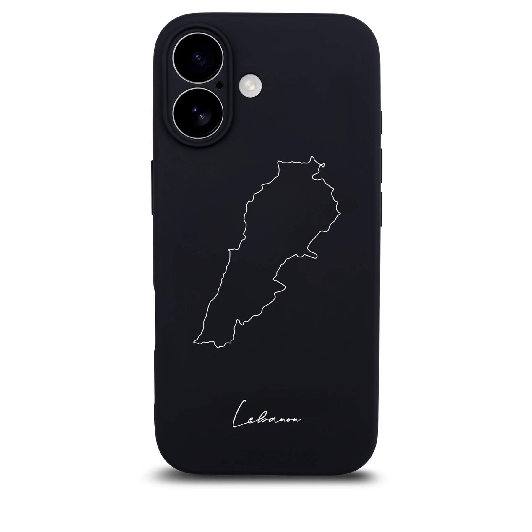 Libanon Handyhülle für iPhone 17 – Rückseite mit Landkarte und Schriftzug