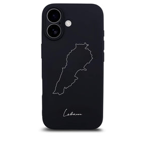 Libanon Handyhülle für iPhone 17 – Rückseite mit Landkarte und Schriftzug