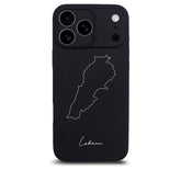 Libanon Handyhülle für iPhone 17 Pro – Rückseite mit Landkarte und Schriftzug