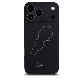 Libanon Handyhülle für iPhone 17 Pro – Rückseite mit Landkarte und Schriftzug