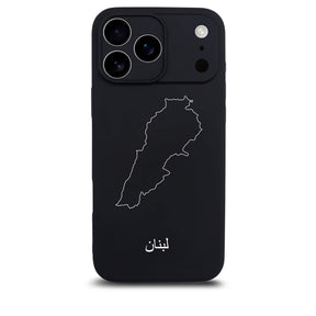 Libanon Handyhülle für iPhone 17 Pro – Rückseite mit Landkarte und arabischem Schriftzug