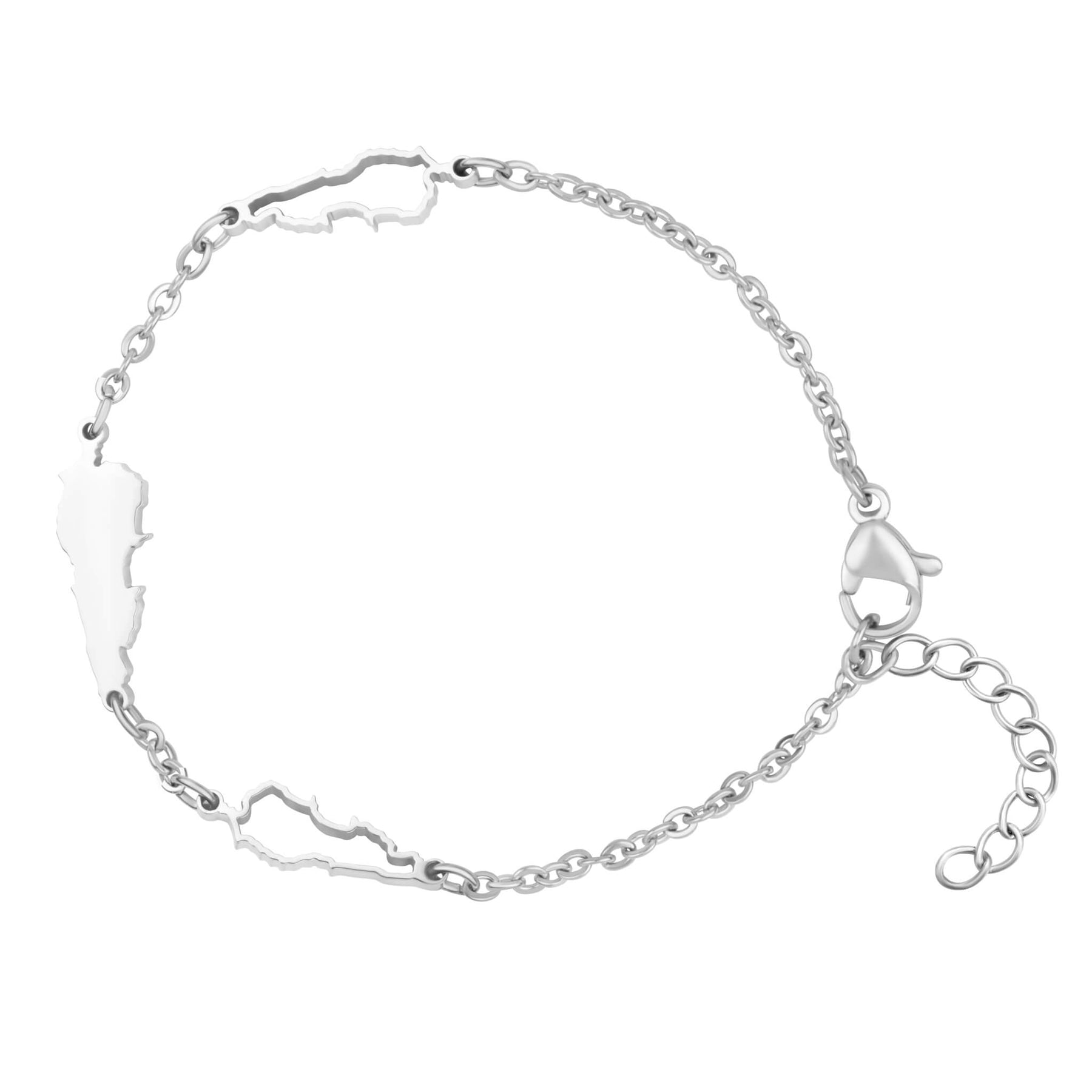 Libanon Silhouette Landkarten Armband Silber wasserfest | d'origine