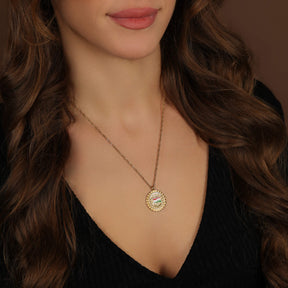 Hungary Flag Necklace Women worn by model