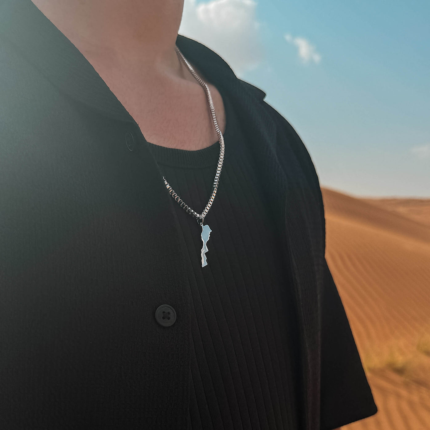 Marokko Landkarten Kette Herren Tragefoto – Landkarte