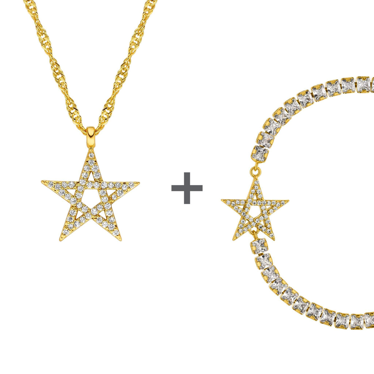 Marokko Stern Wappen Schmuck Set Damen 18K Gold | d'origine