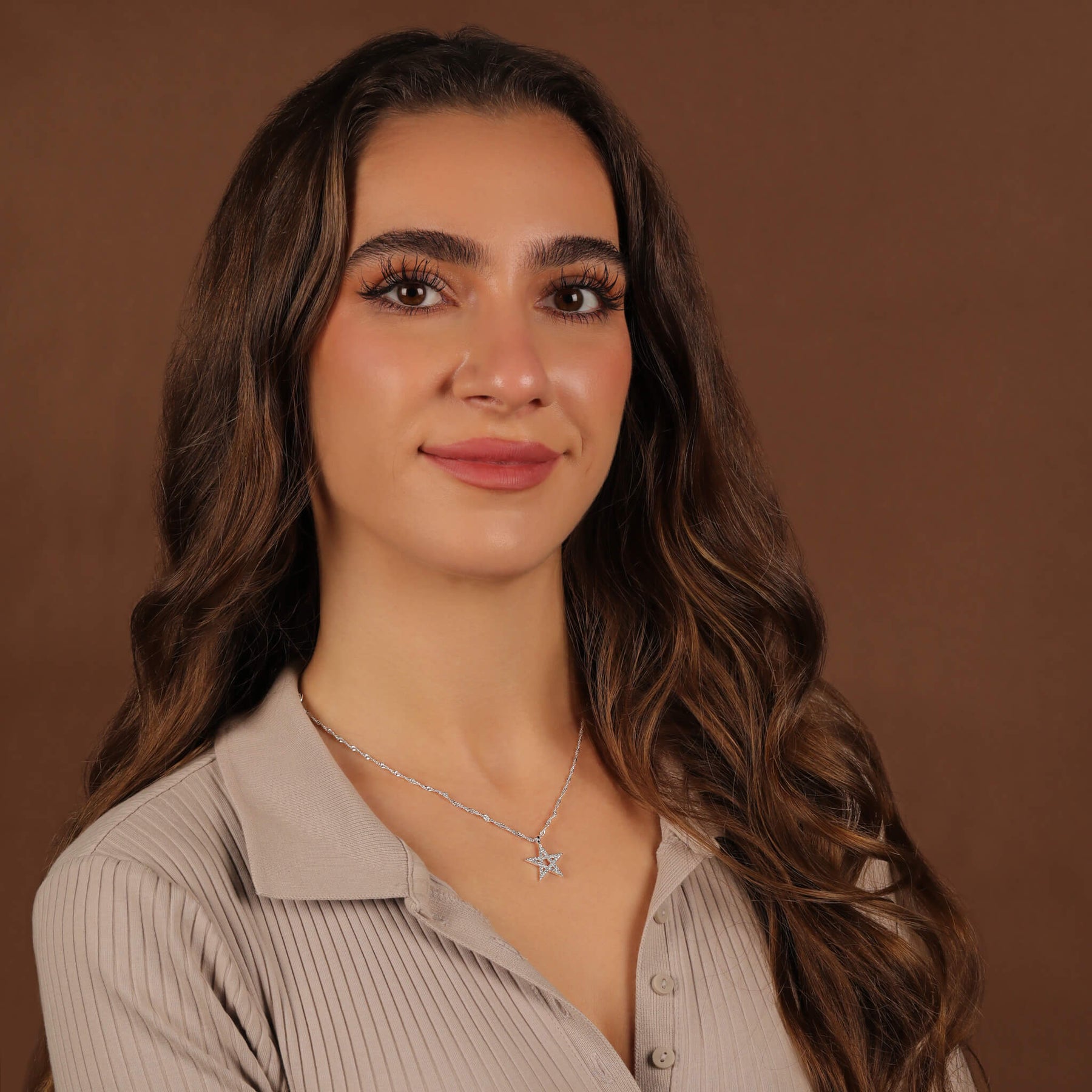 Morocco Emblem Necklace Women on Model