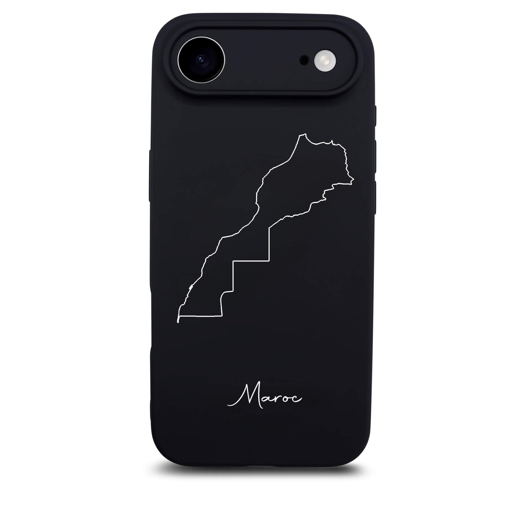 Marokko Handyhülle für iPhone 17 Air – Rückseite mit Landkarte und Schriftzug
