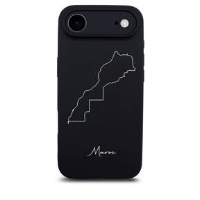 Marokko Handyhülle für iPhone 17 Air – Rückseite mit Landkarte und Schriftzug