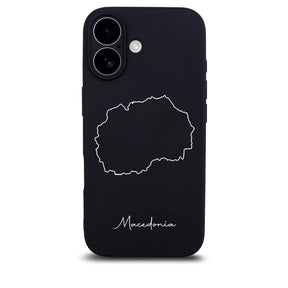 Mazedonien Handyhülle für iPhone 17 – Rückseite mit Landkarte und Schriftzug