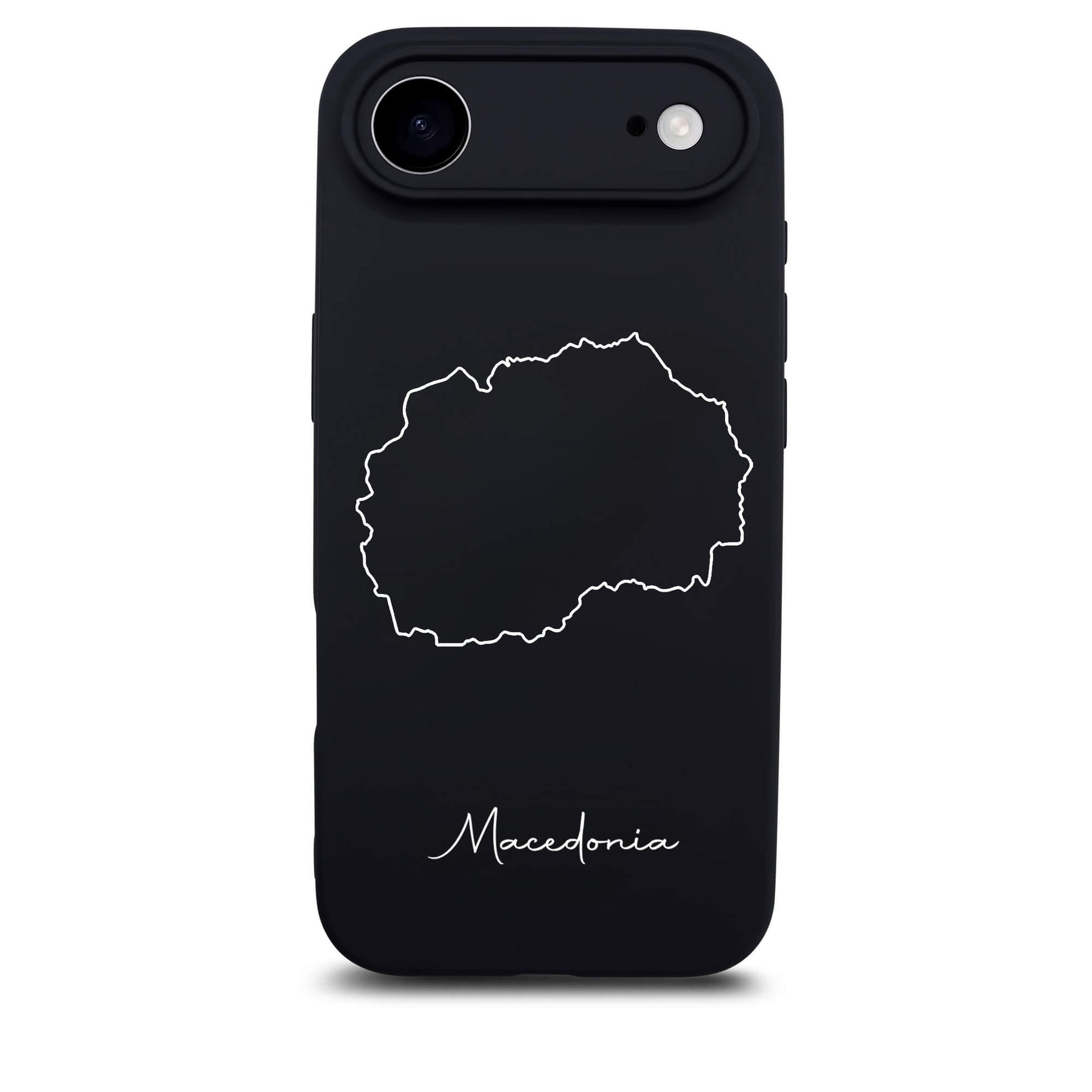 Mazedonien Handyhülle für iPhone 17 Air – Rückseite mit Landkarte und Schriftzug