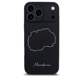 Mazedonien Handyhülle für iPhone 17 Pro – Rückseite mit Landkarte und Schriftzug