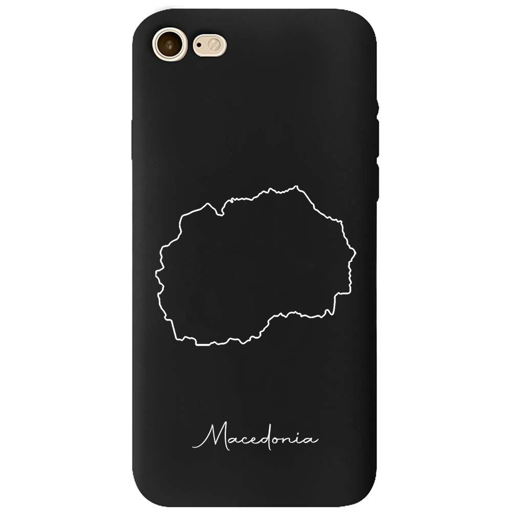 Mazedonien Handyhülle für iPhone 7, 8, SE, 7 Plus und 8 Plus – Rückseite mit Landkarte und Schriftzug