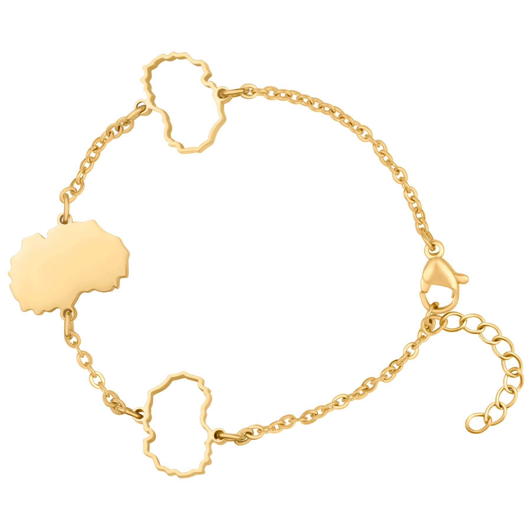Mazedonien Landkarten Armband 18K Gold | d'origine