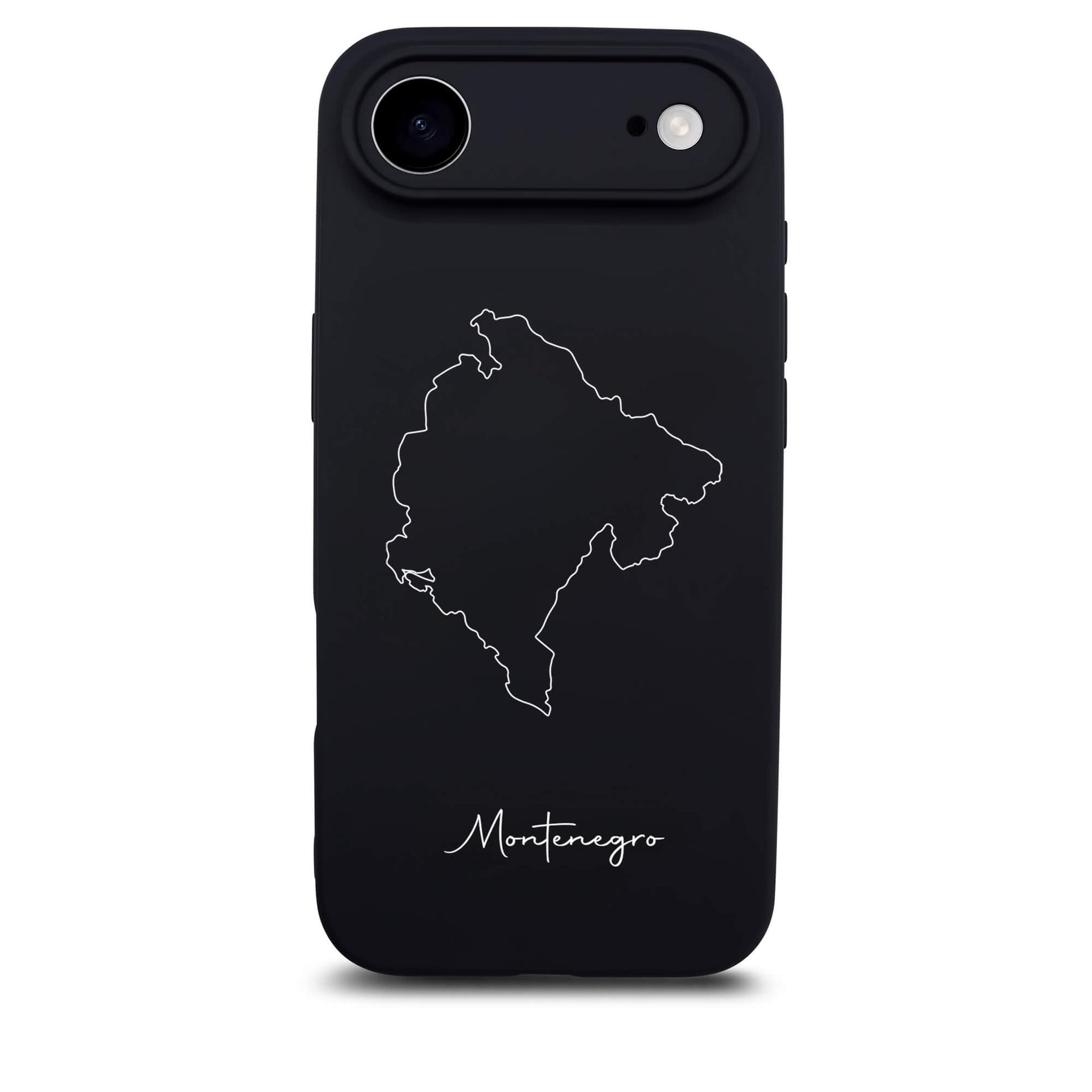 Montenegro Handyhülle für iPhone 17 Air – Rückseite mit Landkarte und Schriftzug
