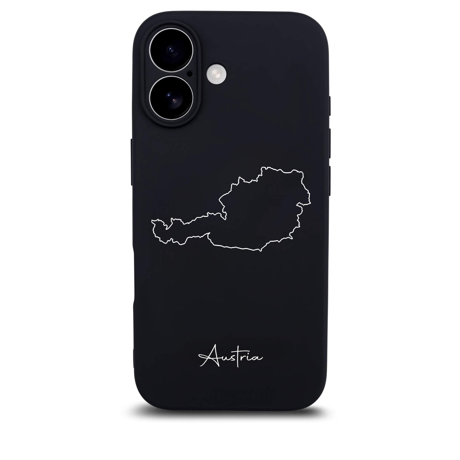 Österreich Handyhülle für iPhone 17 – Rückseite mit Landkarte und Schriftzug