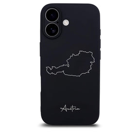 Österreich Handyhülle für iPhone 17 – Rückseite mit Landkarte und Schriftzug