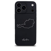 Österreich Handyhülle für iPhone 17 Pro – Rückseite mit Landkarte und Schriftzug