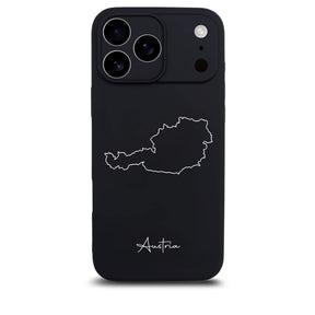 Österreich Handyhülle für iPhone 17 Pro – Rückseite mit Landkarte und Schriftzug