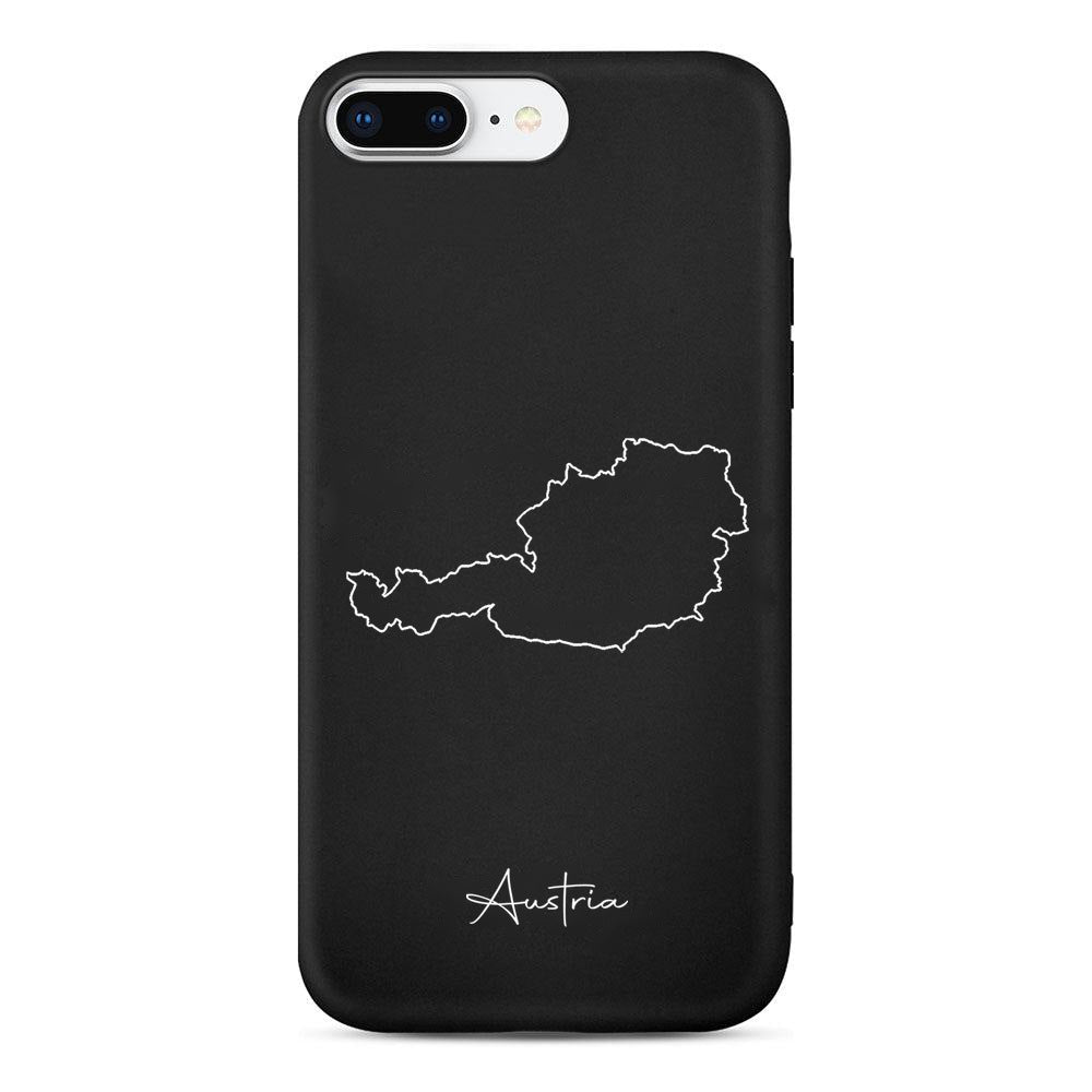 Österreich Handyhülle für iPhone 7 Plus und 8 Plus – Rückseite mit Landkarte und Schriftzug