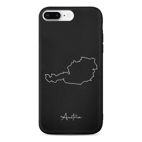 Österreich Handyhülle für iPhone 7 Plus und 8 Plus – Rückseite mit Landkarte und Schriftzug