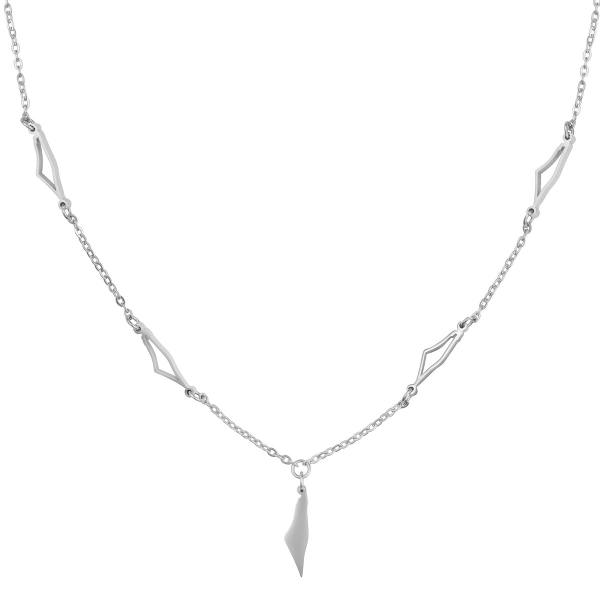 Palästina Silhouette 5-Anhänger Kette Damen Silber wasserfest | d'origine