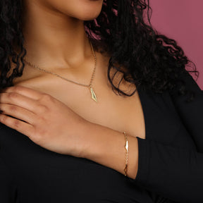 Palestine Silhouette Map Necklace Women on Model