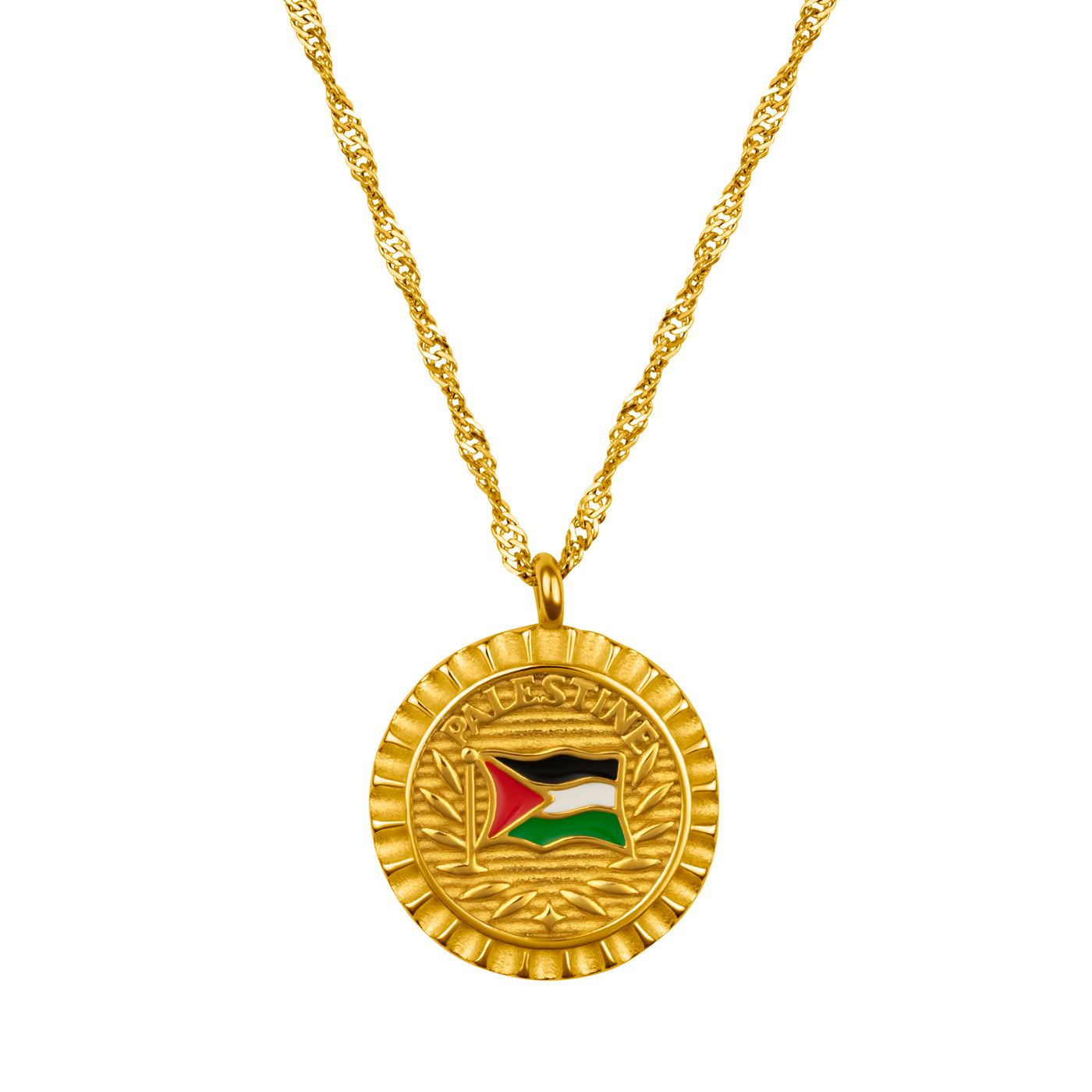 Palästina Flaggenkette Damen 18K Gold | d'origine