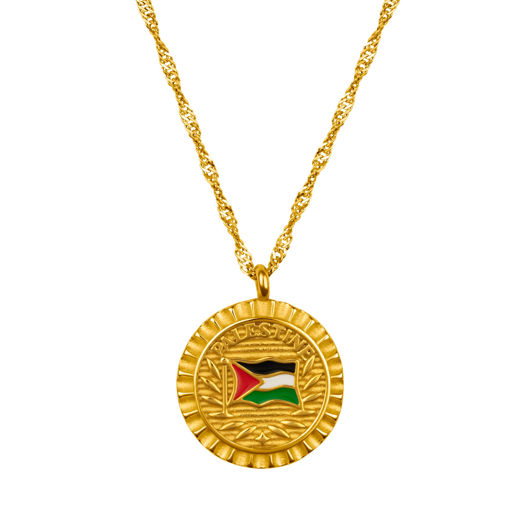 Palästina Flaggenkette Damen 18K Gold | d'origine