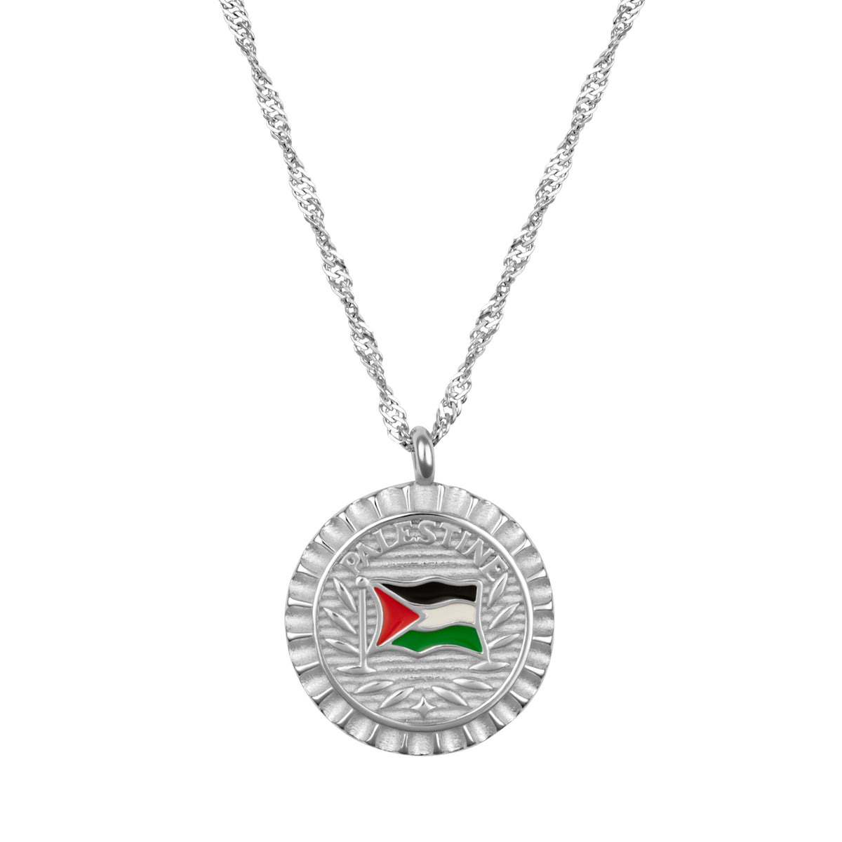 Palästina Nationalflagge Flaggenkette Damen Silber wasserfest | d'origine