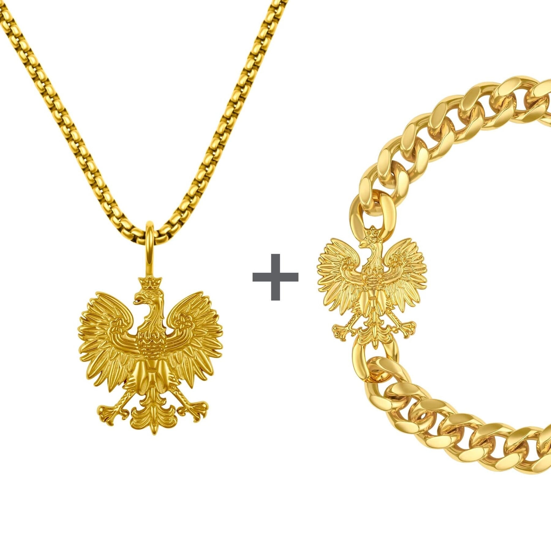 Polen Adler Wappen Schmuck Set Herren Edelstahl | d'origine